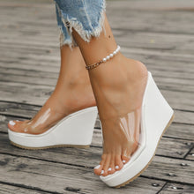 Load image into Gallery viewer, Clear Wedge Sandals