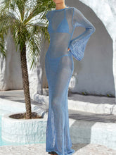 Load image into Gallery viewer, Backless Flare Sleeve Cover-Up Dress