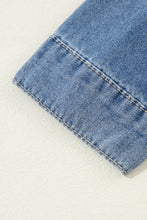 Load image into Gallery viewer, Buttoned Denim Shirt Flap Pockets