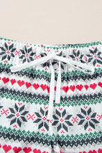 Load image into Gallery viewer, Letter Graphic Round Neck Top and Printed Shorts Lounge Set