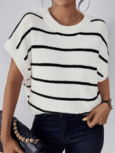 Load image into Gallery viewer, Striped Short Sleeve Knit Top