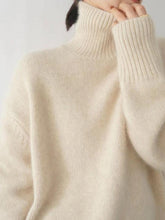 Load image into Gallery viewer, Turtleneck Dropped Shoulder Sweater