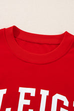 Load image into Gallery viewer, Letter Graphic Round Neck Top and Printed Shorts Lounge Set