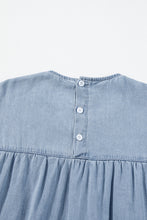 Load image into Gallery viewer, Ruffle Short Sleeve Denim Dress