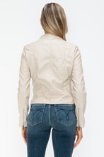 Load image into Gallery viewer, White Leather Zip Up Jacket
