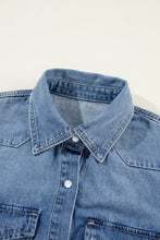 Load image into Gallery viewer, Buttoned Denim Shirt Flap Pockets