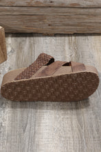 Load image into Gallery viewer, Brown Braided Criss Cross Slippers