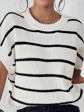 Load image into Gallery viewer, Striped Short Sleeve Knit Top