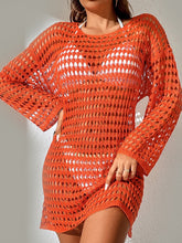 Load image into Gallery viewer, Openwork Boat Neck Cover-Up