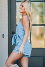 Load image into Gallery viewer, Spaghetti Strap Denim Romper