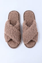 Load image into Gallery viewer, Teddy Fur Cross Straps Slippers