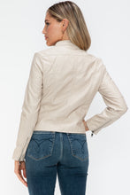Load image into Gallery viewer, White Leather Zip Up Jacket