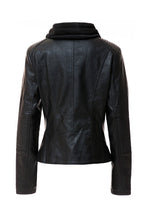 Load image into Gallery viewer, Women's Hooded Leather Jacket