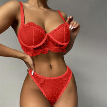 Load image into Gallery viewer, Lace Transparent Lingerie Bra Set