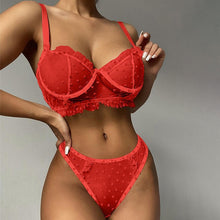 Load image into Gallery viewer, Lace Transparent Lingerie Bra Set