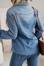 Load image into Gallery viewer, Buttoned Denim Shirt Flap Pockets
