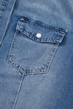 Load image into Gallery viewer, Buttoned Denim Shirt Flap Pockets
