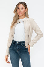 Load image into Gallery viewer, White Leather Zip Up Jacket
