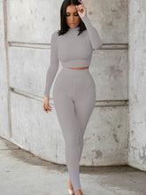 Load image into Gallery viewer, Long Sleeve Top and High Waist Pants Set
