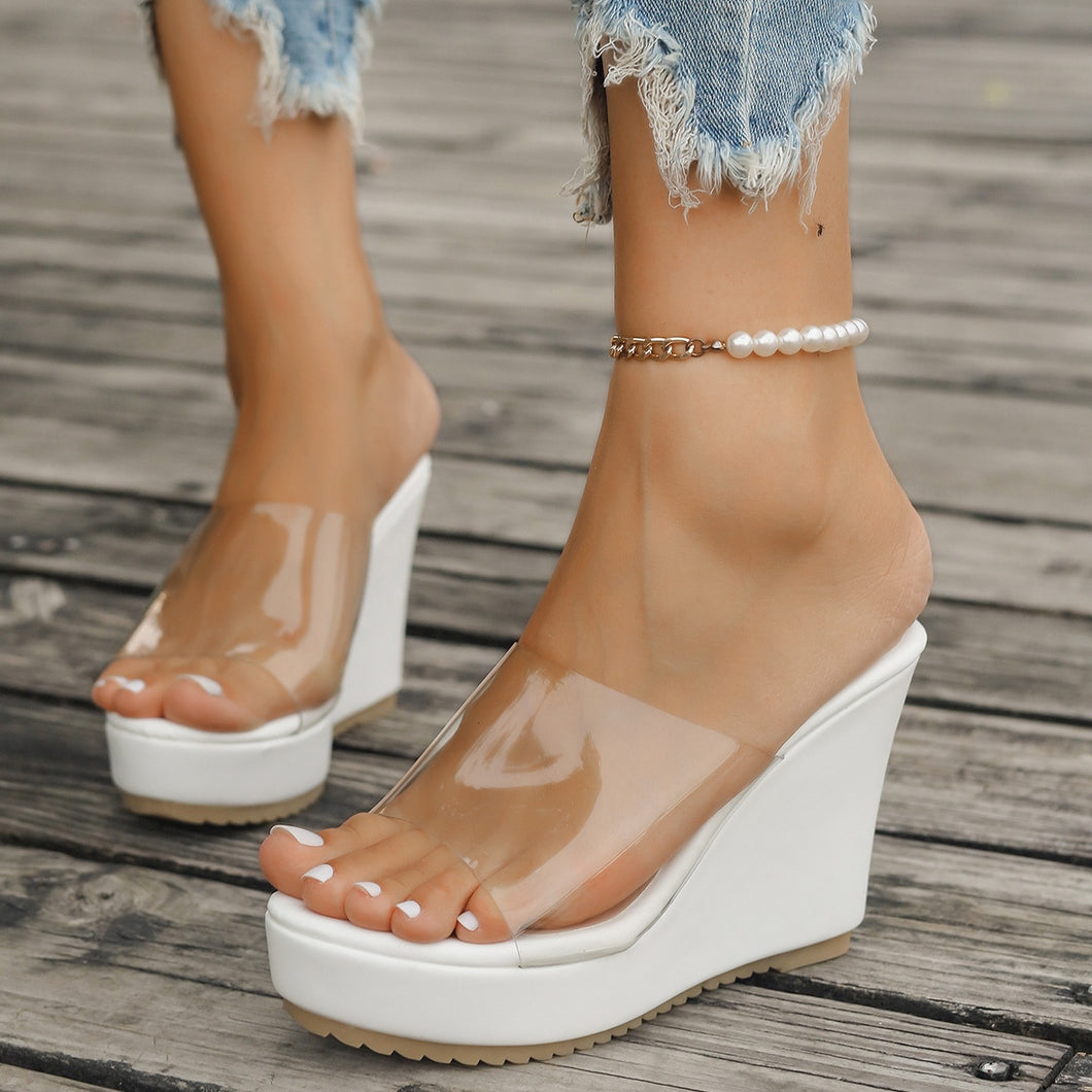 Clear Wedge Sandals