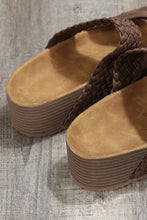 Load image into Gallery viewer, Brown Braided Criss Cross Slippers
