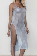 Load image into Gallery viewer, Slit Scoop Neck Sleeveless Cover Up
