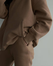 Load image into Gallery viewer, Fleece Hoodie Elastic Jogging Set
