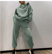 Load image into Gallery viewer, Fleece Hoodie Elastic Jogging Set
