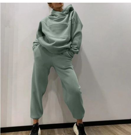Fleece Hoodie Elastic Jogging Set
