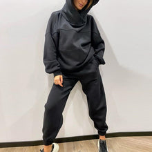 Load image into Gallery viewer, Fleece Hoodie Elastic Jogging Set
