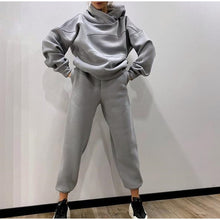 Load image into Gallery viewer, Fleece Hoodie Elastic Jogging Set
