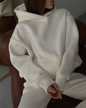 Load image into Gallery viewer, Fleece Hoodie Elastic Jogging Set
