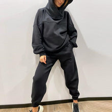 Load image into Gallery viewer, Fleece Hoodie Elastic Jogging Set
